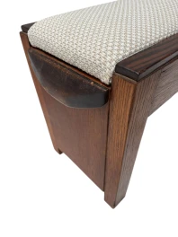 Art Deco Modernist Stool with De Ploeg fabric, 1920s